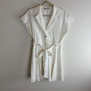 Zara White Eyelet Dress